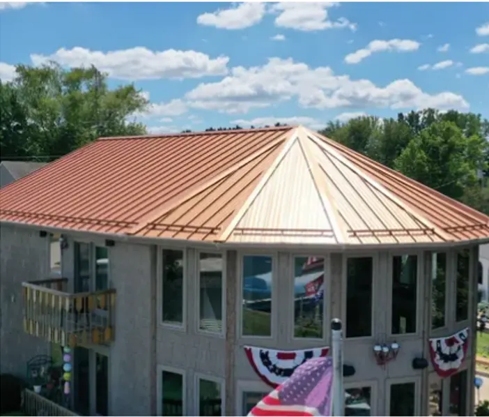 Storm damage documentation on a Trafalgar commercial building